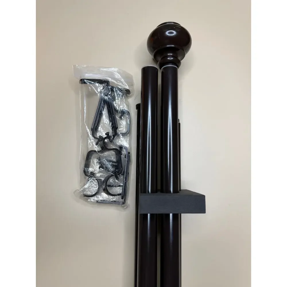 Achim Buono II Brenner Double Curtain Rod 72 to 144 in Black